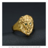 BA0315V BOBIJOO Jewelry Discreto Anello Testa Di Leone D'Oro E Gli Occhi Verdi