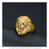 BA0315B BOBIJOO Jewelry Diskrete Siegelring Ring löwenkopf Gold mit Blauen Augen