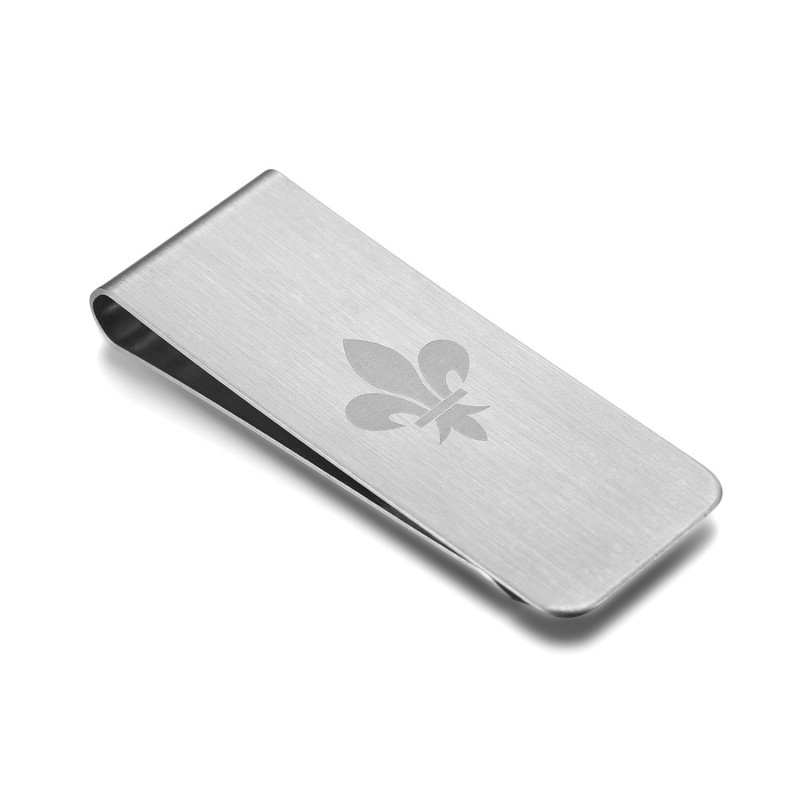 Brushed Stainless Steel Money Clip Choice of Pattern bobijoo