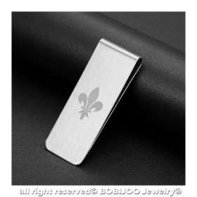 Brushed Stainless Steel Money Clip Choice of Pattern bobijoo