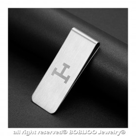 Pince à billet Acier Inox Brossé Motif au Choix bobijoo