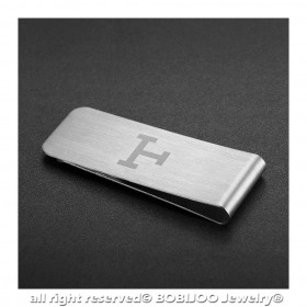 Pince à billet Acier Inox Brossé Motif au Choix bobijoo