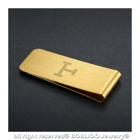 PB0014 BOBIJOO Jewelry Zange ticket Gebürstetem Edelstahl und Gold Motiv nach Wahl