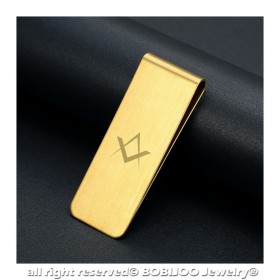 Pince à billet Acier Inox Brossé Or Motif au Choix bobijoo