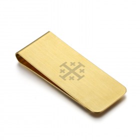 Pince à billet Acier Inox Brossé Or Motif au Choix bobijoo