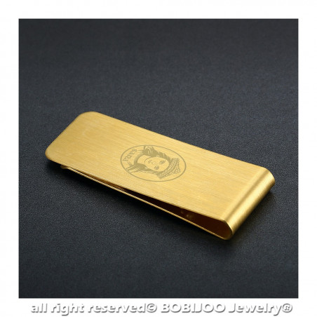 PB0015 BOBIJOO Jewelry Zange ticket Gebürstetem Edelstahl und Gold-Heilige Sara
