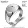 BA0263 BOBIJOO Jewelry Signet Ring Man Initial Engraved Steel 316 Silver
