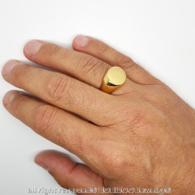 BA0264 BOBIJOO Jewelry Signet Ring Man Initial Engraved Steel 316 Golden Gold