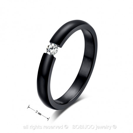 SOL0003 BOBIJOO Jewelry Ring Solitaire Silver Zirconia 6mm 6 claws