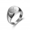 BAF0036 BOBIJOO Jewelry Siegelring Ring Frau Ersten Gestochen Edelstahl 316 Silber