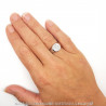 BAF0036 BOBIJOO Jewelry Siegelring Ring Frau Ersten Gestochen Edelstahl 316 Silber