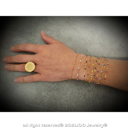 BR0272 BOBIJOO Jewelry Pulsera Minimalista De Mujer De Acero Chapado En Oro Elección