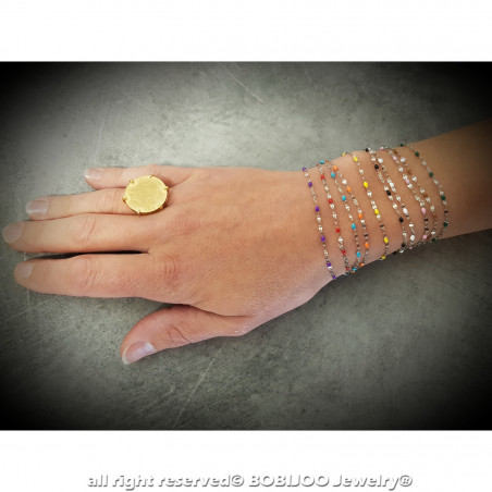 BR0272S BOBIJOO Jewelry Armband Minimalistischen Stahl-Email Farbe zur Auswahl