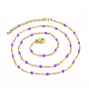 COF0032 BOBIJOO Jewelry Minimalistische halskette Edelstahl Gold-Email-Farbe nach Wahl 38cm