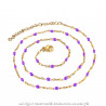 COF0032 BOBIJOO Jewelry Minimalistische halskette Edelstahl Gold-Email-Farbe nach Wahl 38cm