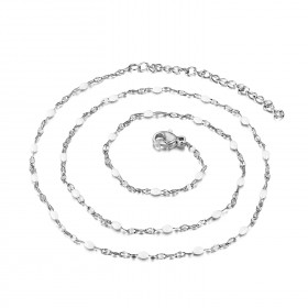 Collier Minimaliste Acier Email Couleur au Choix 48cm bobijoo