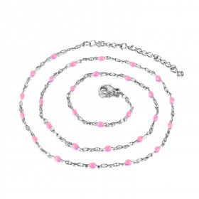 Collier Minimaliste Acier Email Couleur au Choix 48cm bobijoo