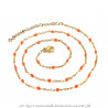 COF0033 BOBIJOO Jewelry Collare Minimalista in Acciaio Oro-Mail di Scelta di Colore 43cm