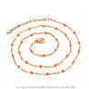 COF0033 BOBIJOO Jewelry Minimalistische halskette Edelstahl Gold-Email-Farbe nach Auswahl 43cm