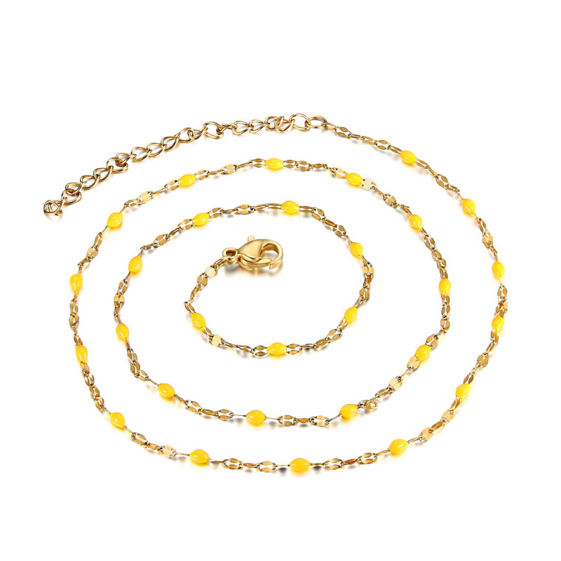 COF0034 BOBIJOO Jewelry Collar Minimalist Steel Gold Email Color Choice 48cm