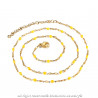 COF0034 BOBIJOO Jewelry Collar Minimalist Steel Gold Email Color Choice 48cm