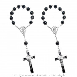 CP0046 BOBIJOO Jewelry Molto x2 Mini Rosario di San Benedetto Ematite Bambino Bambino
