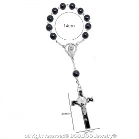 Lot x 2 Mini Chapelet Saint Benoît Hématite Enfant Bébé bobijoo