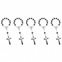 Lot x 5 Mini Chapelet Saint Benoît Hématite Enfant Bébé bobijoo