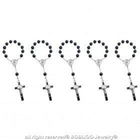 CP0047 BOBIJOO Jewelry Batch-x5 Mini-Rosenkranz Heilige Benedikt Hämatit, Kind, Baby