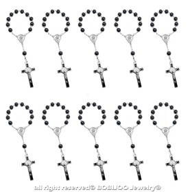 CP0048 BOBIJOO Jewelry Molto x10 Mini Rosario di San Benedetto Ematite Bambino Bambino