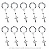 CP0048 BOBIJOO Jewelry Lot x10 Mini Rosary St Benedict Hematite Child Baby