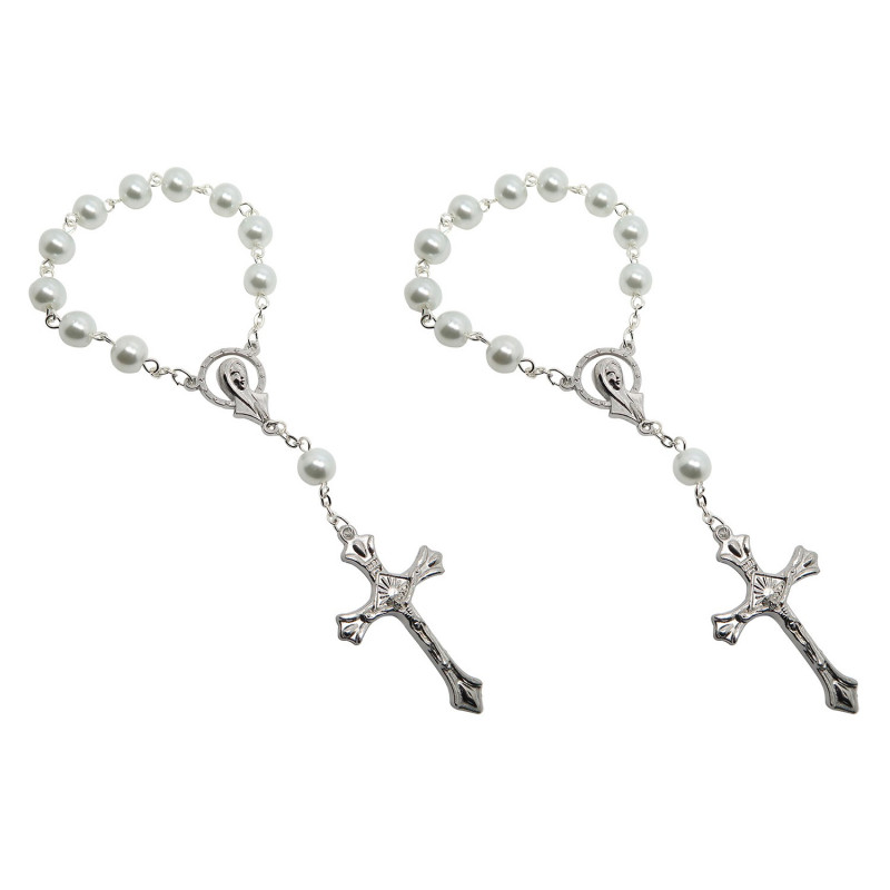 CP0034 BOBIJOO Jewelry Mini Rosario Dizainier Bautismo Infantil El Bebé Perlas De La Madre De La Perla