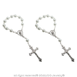 CP0034 BOBIJOO Jewelry Mini Rosary Dizainier Baptism Child Baby Pearls Mother Of Pearl