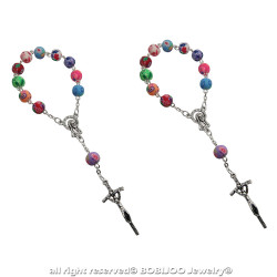 CP0033 BOBIJOO Jewelry Mini Rosary Dizainier Baptism Child Baby Polymer Clay