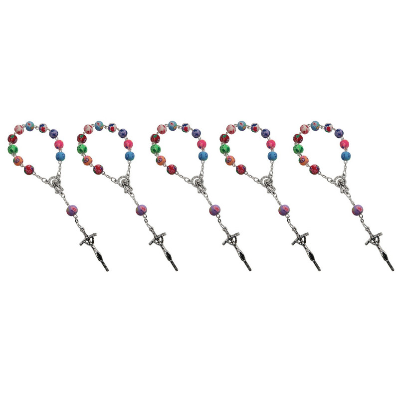 Lot 5 x Mini Chapelet Dizainier Baptême Enfant Bébé Couleur bobijoo Lot 5 x Mini Chapelet Dizainier Baptême Enfant Bébé Couleur bobijoo