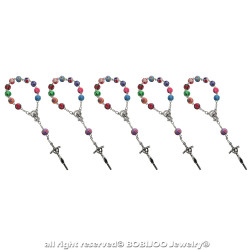 Lot 5 x Mini Chapelet Dizainier Baptême Enfant Bébé Couleur bobijoo