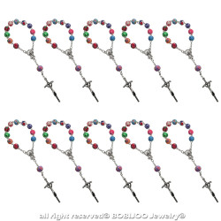 CP0033C BOBIJOO Jewelry Mini Rosary Dizainier Baptism Child Baby Polymer Clay