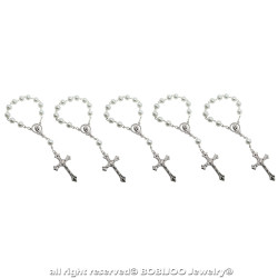 Lot 5 x Mini Chapelet Dizainier Baptême Enfant Bébé Perles Nacrées bobijoo