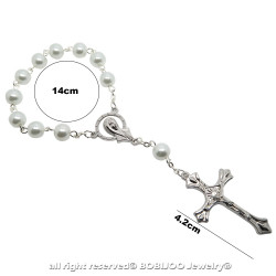 CP0034B BOBIJOO Jewelry Mini-Rosenkranz Dizainier Taufe Baby Kind Perlmutt Perlen