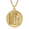 Pendentif Notre Dame de Paris Acier Or bobijoo