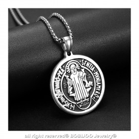 PE0105 BOBIJOO Jewelry Colgante Medalla de San Benito, de Protección de Acero