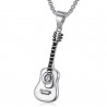 PE0102 BOBIJOO Jewelry Ciondolo Chitarra Classica in Acciaio 316L Strass placcato Argento