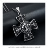 PE0080 BOBIJOO Jewelry Large Locket Pendant Cross Pattee Templar Lys
