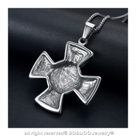 PE0080 BOBIJOO Jewelry Grande Medaglione Ciondolo Croce Pattee Templari Lys