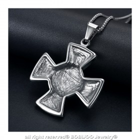 Large Médaillon Pendentif Croix Pattée Templier Lys bobijoo