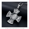 PE0080 BOBIJOO Jewelry Große Medaillon-Anhänger, Kreuz Pattée Templer Lilien