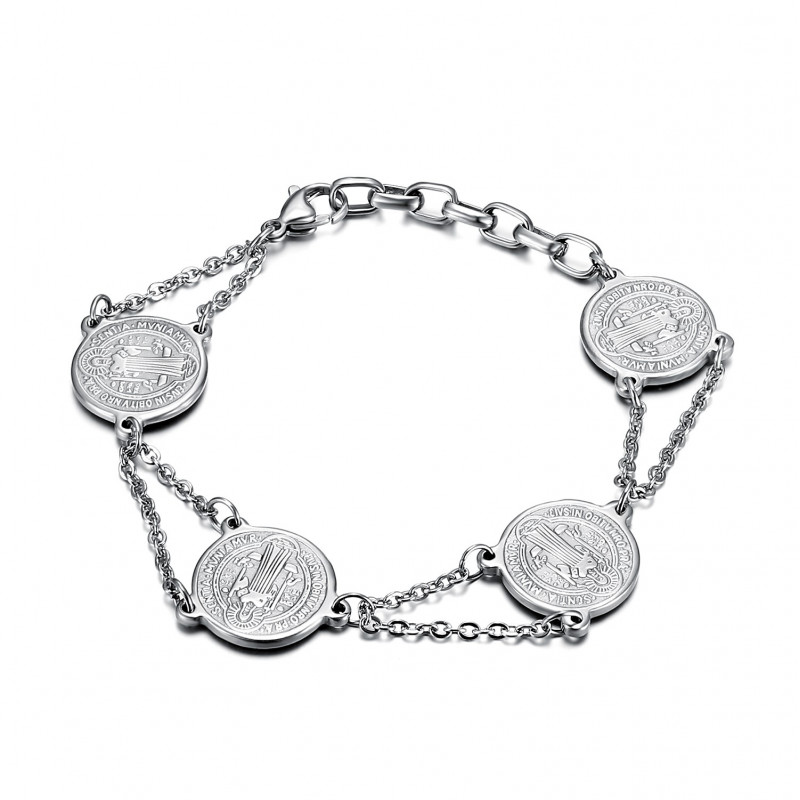 BR0273 BOBIJOO Jewelry Bracciale in Acciaio 316L San Benedetto Protezione