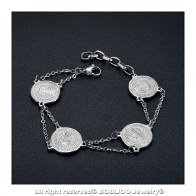 BR0273 BOBIJOO Jewelry Bracciale in Acciaio 316L San Benedetto Protezione