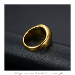 BA0318 BOBIJOO Jewelry Anillo Anillo anillo de Hombre Mujer Yin y el Yang de Acero de Oro