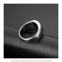 BA0319 BOBIJOO Jewelry Ring Siegelring-Mann-Frau, Yin-und Yang-Stahl-Silber